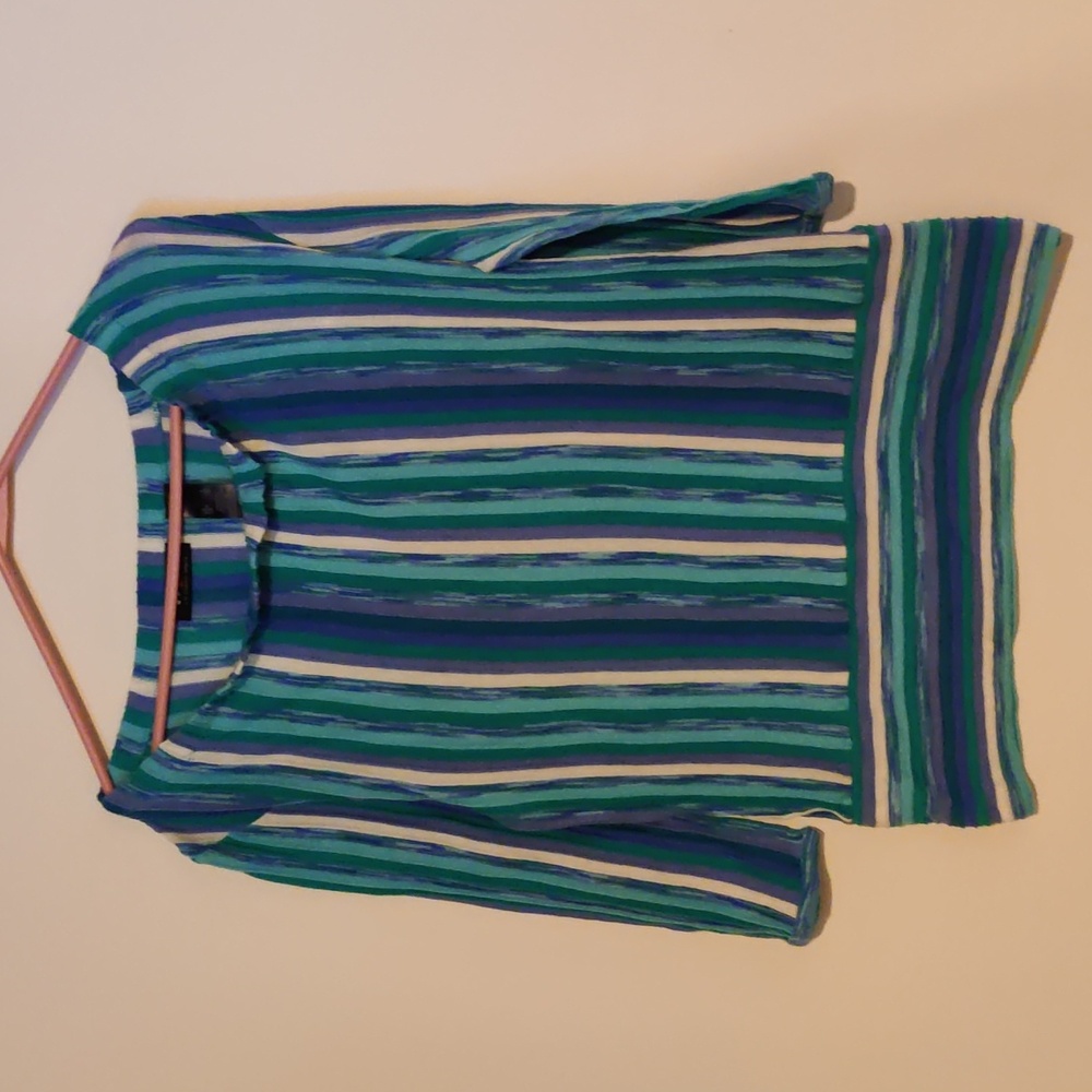 Axcess Blue Striped Blouse Size L
